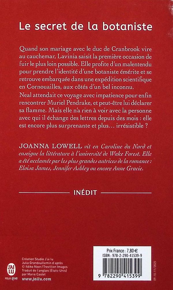 Quatrième de couverture de « Le secret de la botaniste »
