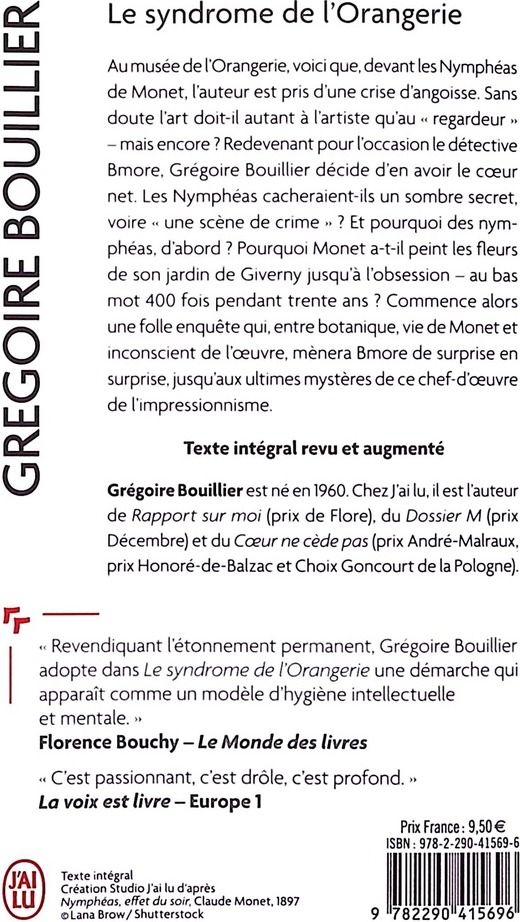 Quatrième de couverture de « Le syndrome de l'Orangerie »