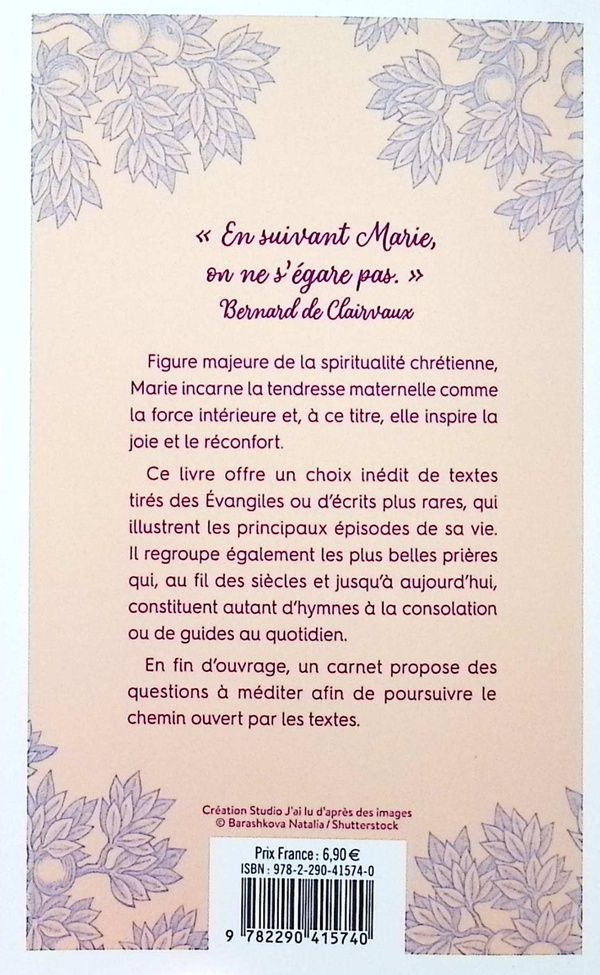 Quatrième de couverture de « Prendre soin de son âme avec Marie »