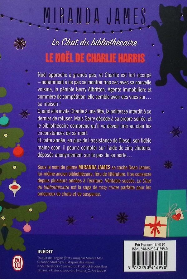 Quatrième de couverture de « LE CHAT DU BIBLIOTHECAIRE - VOL10 - LE NOEL DE CHARLIE HARRIS »