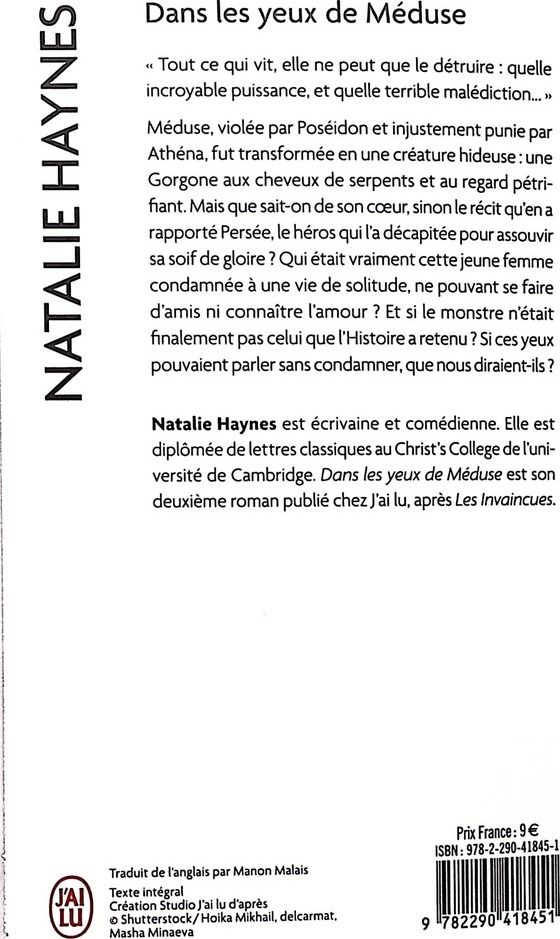 Quatrième de couverture de « DANS LES YEUX DE MEDUSE »