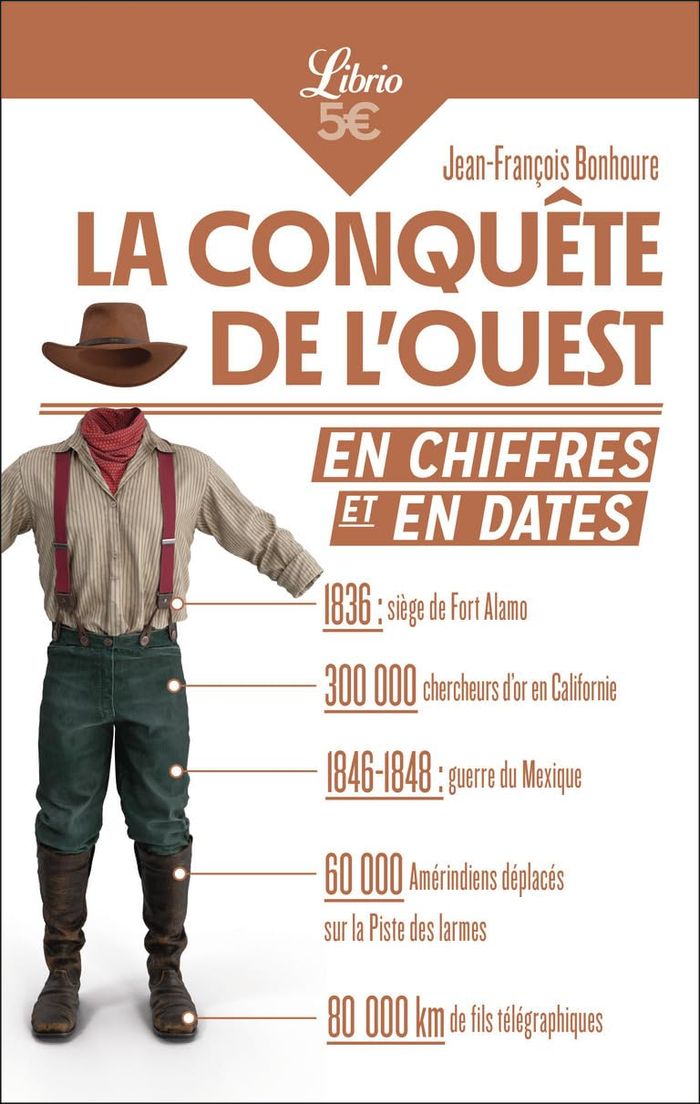 Couverture du livre « La conquête de l'Ouest en chiffres et en dates » de Jean-François Bonhoure, librairie Les Contes Infusés à Corte