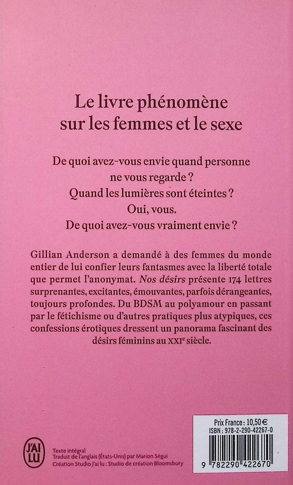 Quatrième de couverture de « Nos désirs : 174 fantasmes féminins du monde entier »