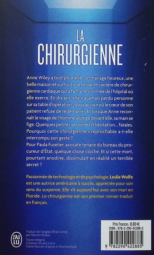 Quatrième de couverture de « LA CHIRURGIENNE »