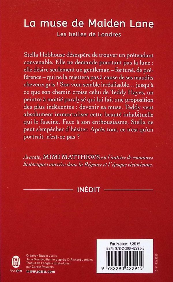 Quatrième de couverture de « La muse de Maiden Lane »