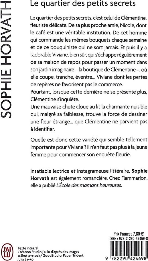 Quatrième de couverture de « LE QUARTIER DES PETITS SECRETS »