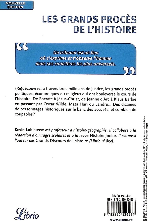 Quatrième de couverture de « Les grands procès de l'histoire »