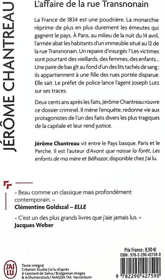 Quatrième de couverture de « L'affaire de la rue Transnonain »
