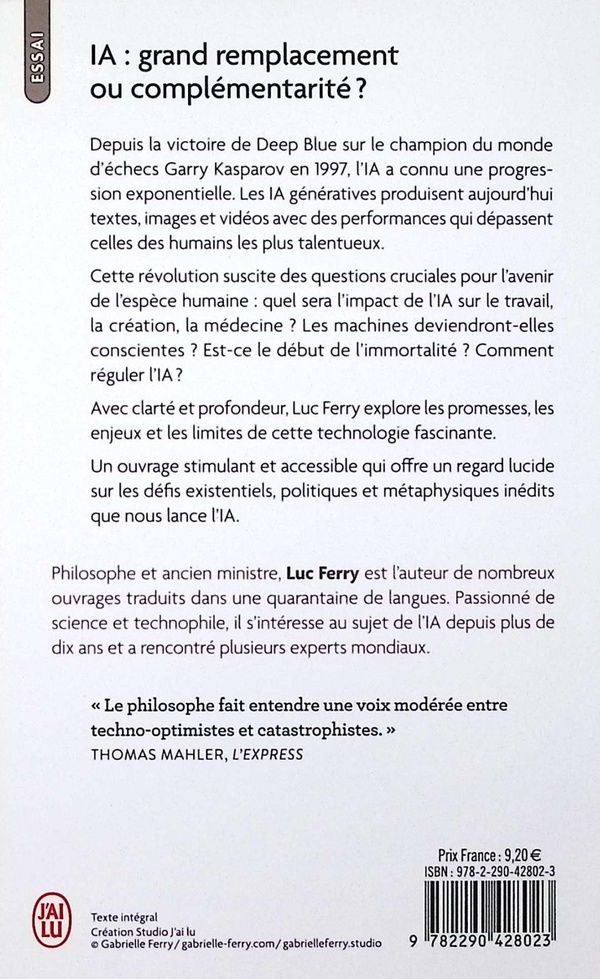Quatrième de couverture de « IA : grand remplacement ou complémentarité ? »