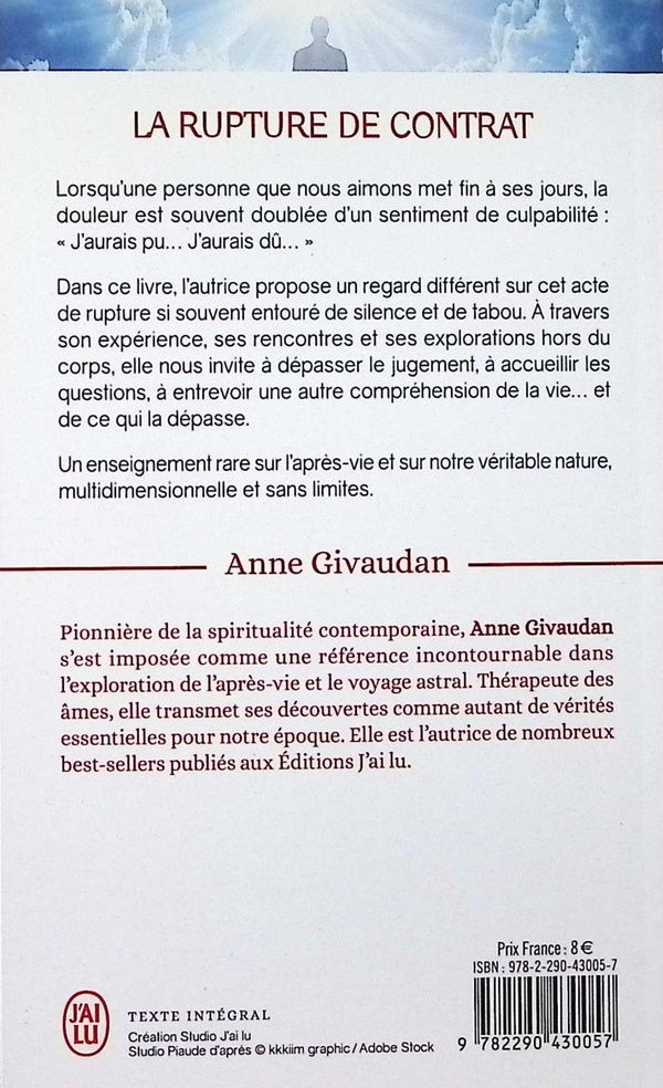 Quatrième de couverture de « La rupture de contrat : message des suicidés au monde des vivants »