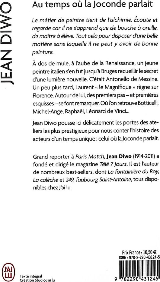Quatrième de couverture de « Au temps où la joconde parlait »