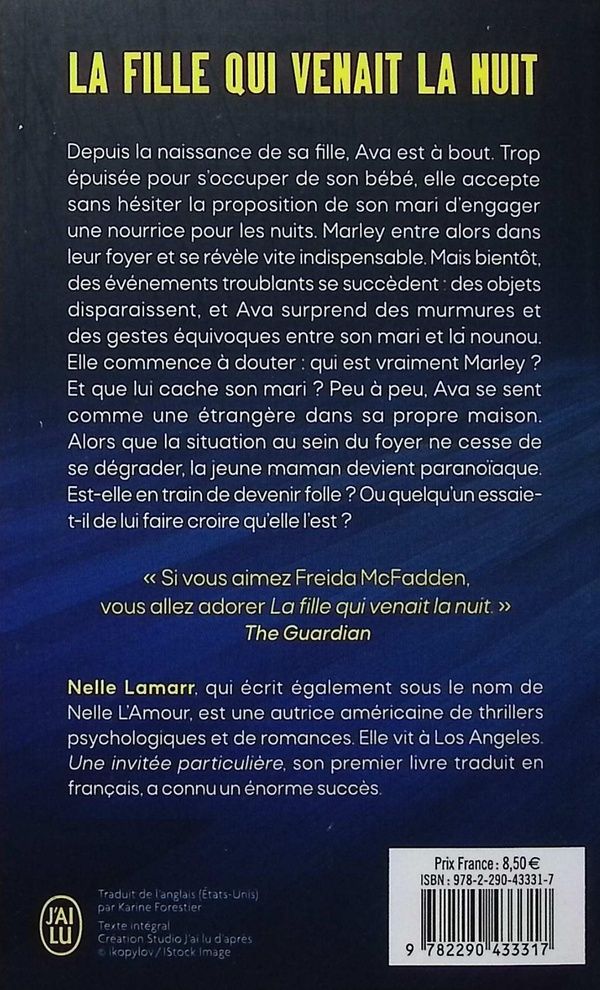 Quatrième de couverture de « LA FILLE QUI VENAIT LA NUIT »