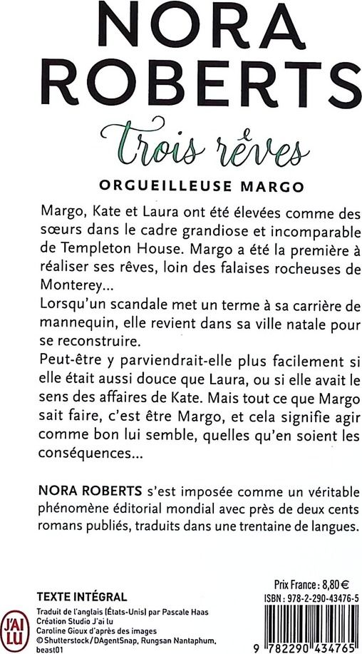 Quatrième de couverture de « TROIS REVES - VOL01 - ORGUEILLEUSE MARGO »