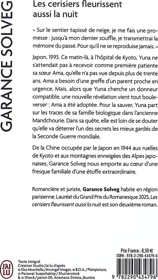 Quatrième de couverture de « Les cerisiers fleurissent aussi la nuit »