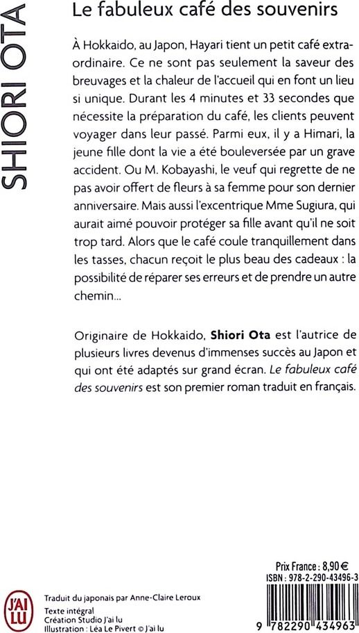 Quatrième de couverture de « Le fabuleux café des souvenirs »