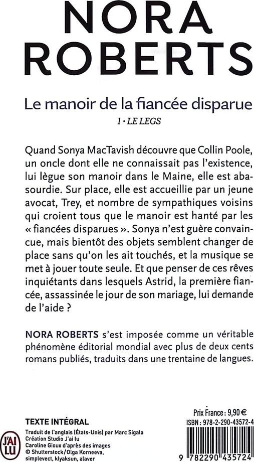 Quatrième de couverture de « LE MANOIR DE LA FIANCEE DISPARUE - VOL01 - LE LEGS »