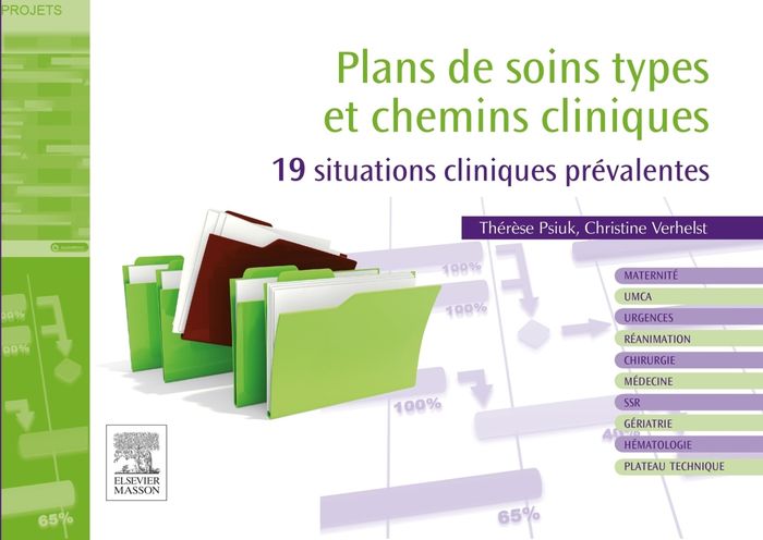 Couverture du livre « PLANS DE SOINS TYPES ET CHEMINS CLINIQUES - 19 SITUATIONS CLINIQUES PREVALENTES » de Psiuk/verhelst, librairie Les Contes Infusés à Corte