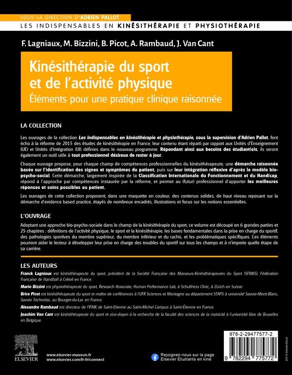 Quatrième de couverture de « Kinésithérapie du sport et de l'activité physique »