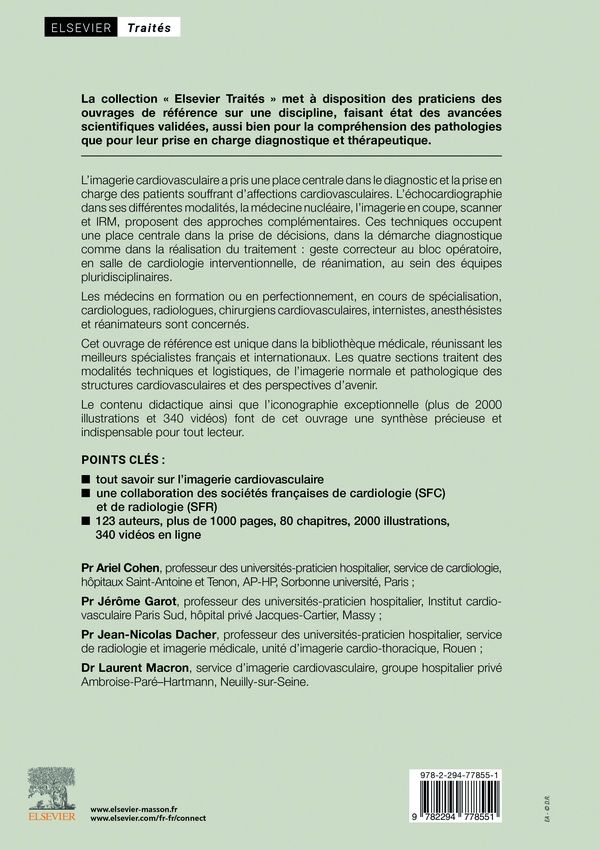 Quatrième de couverture de « Traité d'imagerie cardiovasculaire : approche complémentaire des différentes modalités d'imagerie »