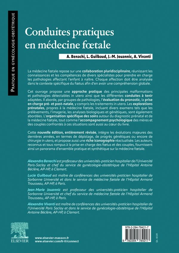 Quatrième de couverture de « Conduites pratiques en médecine foetale »