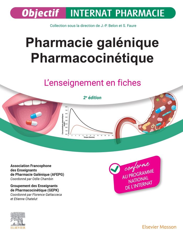 Couverture du livre « Pharmacie galénique, pharmacocinétique 2025-2026 » de Association francophone des enseignants de pharmacie galénique, librairie Les Contes Infusés à Corte
