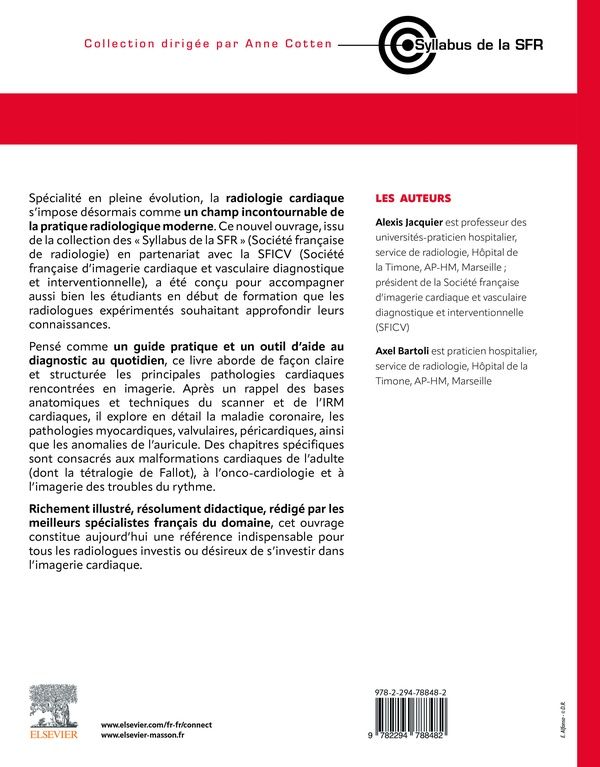 Quatrième de couverture de « Imagerie-radiologie cardiaque »