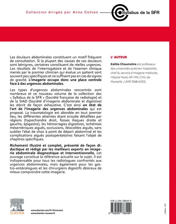 Quatrième de couverture de « Imagerie des urgences abdominales »