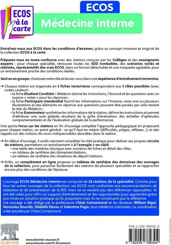 Quatrième de couverture de « ECOS médecine interne »