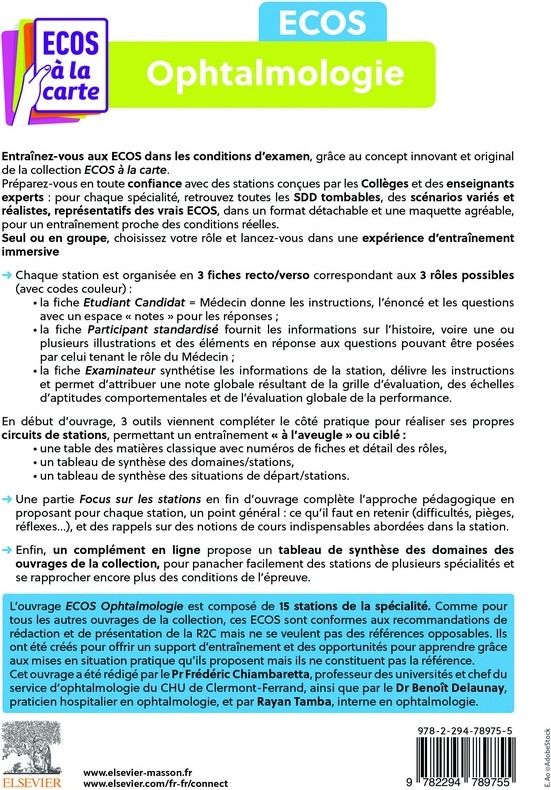 Quatrième de couverture de « Ecos ophtalmologie »