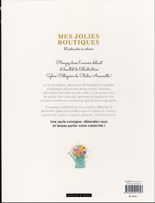 Quatrième de couverture de « MES JOLIES BOUTIQUES A COLORIER »