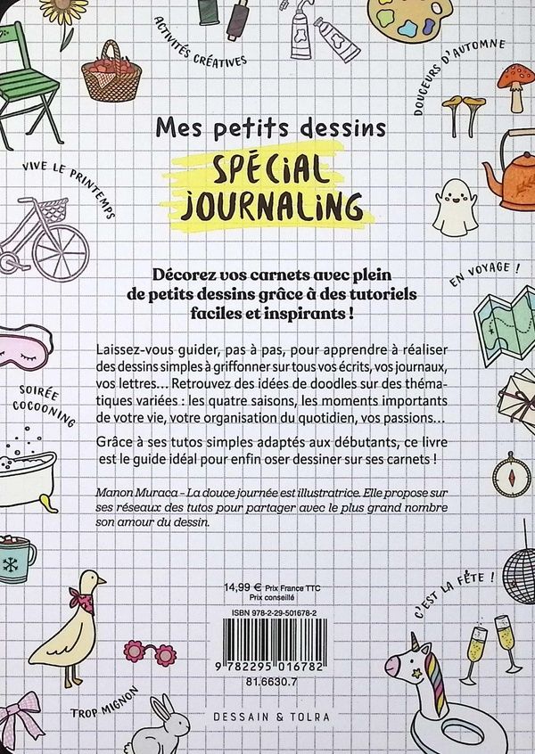 Quatrième de couverture de « Mes petits dessins spécial journaling : Illustrez vos journaux, cartes et autres petits mots »