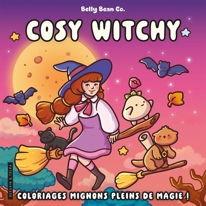 Couverture du livre « COSY WITCHY - BELLY BEAN - COLORIAGES MIGNONS PLEINS DE MAGIE - COSY COLO », librairie Les Contes Infusés à Corte