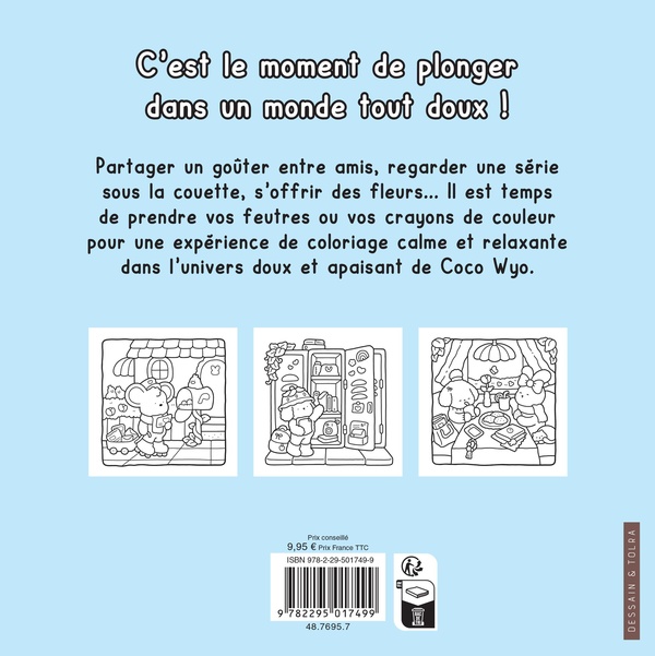 Quatrième de couverture de « MA PETITE VIE COSY - COCO WYO - COLORIAGES MIGNONS ET COCOONING - COSY COLO »