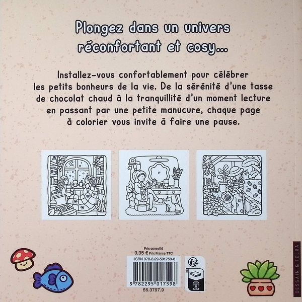 Quatrième de couverture de « COCO WYO - COSY GIRLY - COLORIAGES MIGNONS A LA MAISON - COSY COLO »