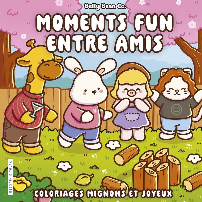 Couverture du livre « BELLY BEAN - MOMENTS FUN ENTRE AMIS - COLORIAGES MIGNONS ET JOYEUX - COSY COLO », librairie Les Contes Infusés à Corte