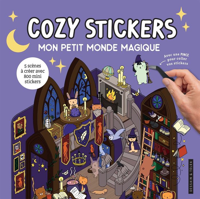 Couverture du livre « COZY STICKERS - MON PETIT MONDE MAGIQUE », librairie Les Contes Infusés à Corte