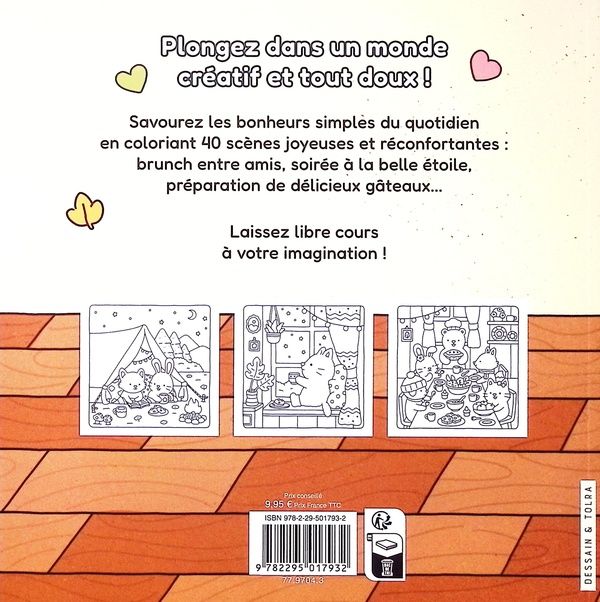 Quatrième de couverture de « MA PETITE PAUSE COSY - VIVI TINTA - COLORIAGES CHALEUREUX AU COIN DU FEU - COSY COLO »