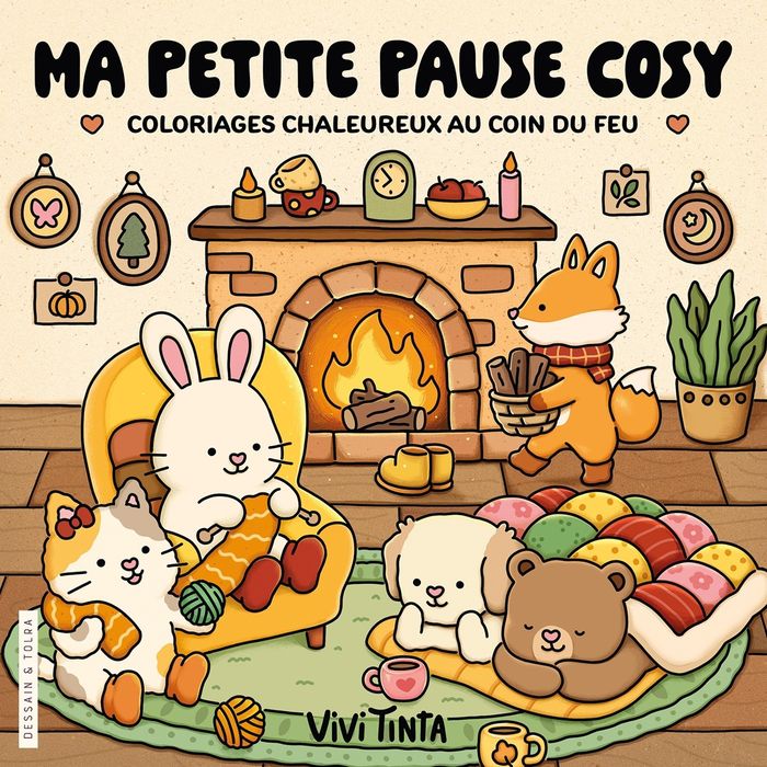 Couverture du livre « MA PETITE PAUSE COSY - VIVI TINTA - COLORIAGES CHALEUREUX AU COIN DU FEU - COSY COLO » de Tinta Vivi, librairie Les Contes Infusés à Corte
