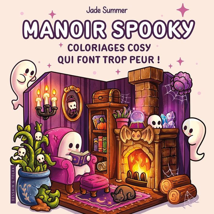 Couverture du livre « MANOIR SPOOKY - JADE SUMMER - COLORIAGES COSY QUI FONT TROP PEUR - COSY COLO », librairie Les Contes Infusés à Corte