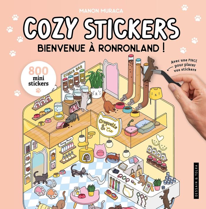 Couverture du livre « COZY STICKERS - BIENVENUE A RONRONLAND », librairie Les Contes Infusés à Corte