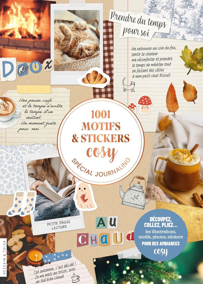 Couverture du livre « 1001 MOTIFS ET STICKERS COSY » de Xxx, librairie Les Contes Infusés à Corte