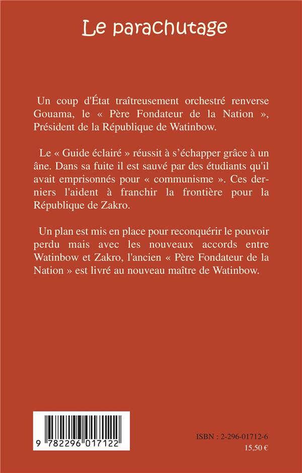 Quatrième de couverture de « LE PARACHUTAGE »