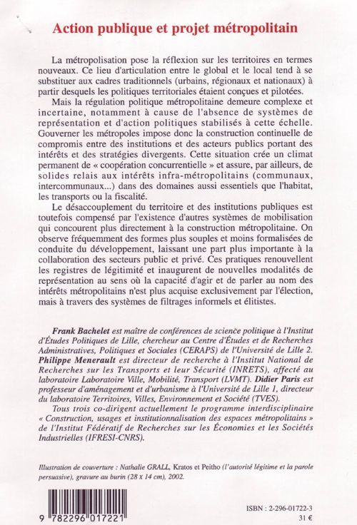 Quatrième de couverture de « ACTION PUBLIQUE ET PROJET METROPOLITAIN »