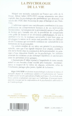 Quatrième de couverture de « LA PSYCHOLOGIE DE LA VIE »