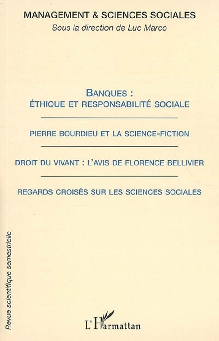 Couverture du livre « BANQUES : ETHIQUE ET RESPONSABILITE SOCIALE - VOL02 - PIERRE BOURDIEU ET LA SCIENCE-FICTION - DROIT » de Luc Marco, librairie Les Contes Infusés à Corte