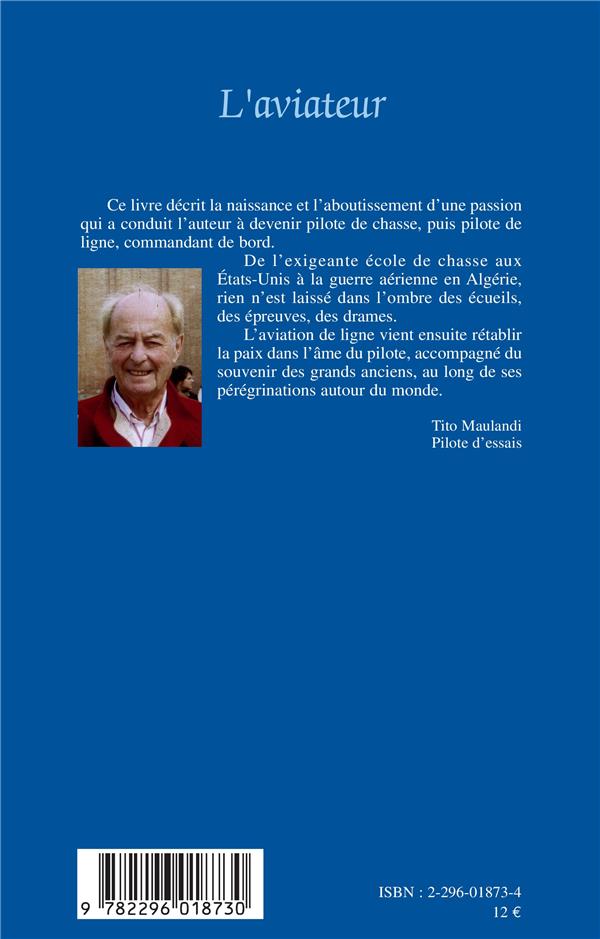 Quatrième de couverture de « L'AVIATEUR »
