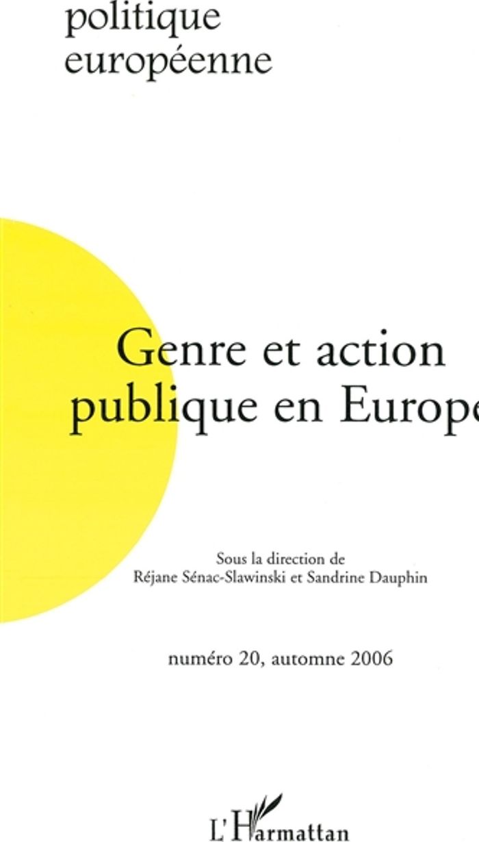 Couverture du livre « GENRE ET ACTION PUBLIQUE EN EUROPE - VOL20 » de Xxx, librairie Les Contes Infusés à Corte