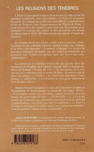 Quatrième de couverture de « LES RELIGIONS DES TENEBRES »