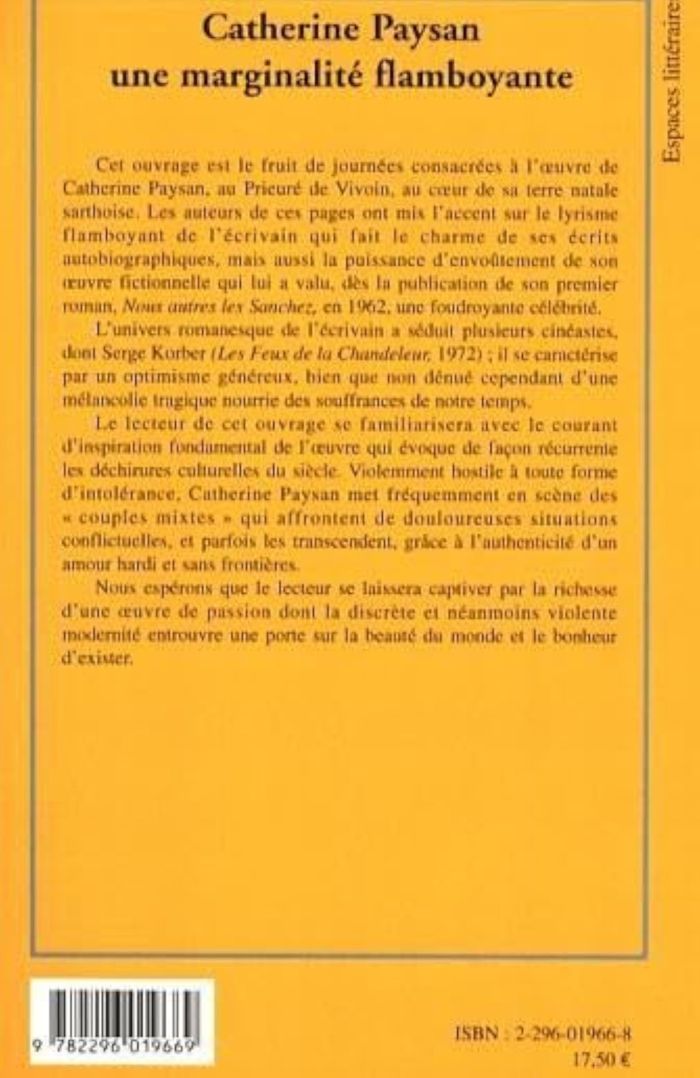 Couverture du livre « CATHERINE PAYSAN UNE MARGINALITE FLAMBOYANTE », librairie Les Contes Infusés à Corte