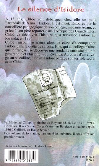 Quatrième de couverture de « LE SILENCE D'ISIDORE »